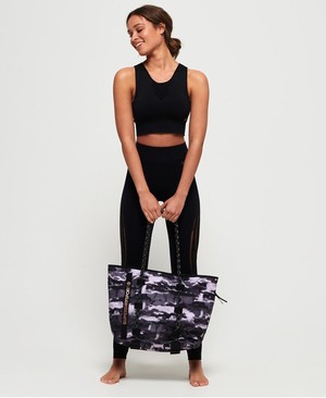 Superdry Fitness Tote Női Táska Fekete/Lila | LAMWX9834